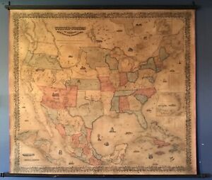 1855 J. Calvin Smith Colton Wall Map of the United States & It’s Territories