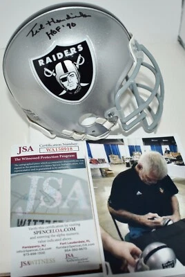 TED HENDRICKS SIGNED CUTOM FACEMASK VSR4 MINI HELMET OAKLAND RAIDERS HOF 90 JSA - Image 1 of 4