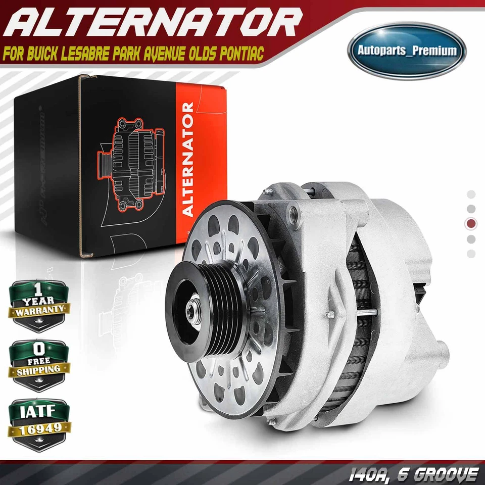 Alternador para Buick LeSabre Oldsmobile Pontiac 1994 1995 12V 140A CW 6 ranuras Foto 1 de 4