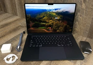 2023 Apple MacBook Air 15.3" M2 Chip 256GB SSD 8RAM A2941 Midnight 41 CC w Mouse - Photo 1/24