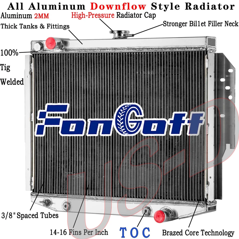 3 Row Radiator For 77-89 Dodge Diploma 1977-1981 Chrysler LeBaron 81-83 Imperial Foto 1 de 4