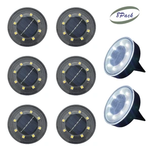 8 Pack Solar LED In-Ground Light bulb Waterproof Sensor lamp Garden Plastic IP68 - Picture 1 of 12