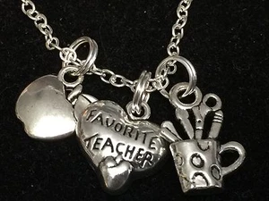 Teacher My Favorite, Apple, Pencils Charms Only No Necklace *22* - Picture 1 of 3