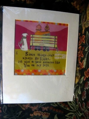 Curly Girl Design Matted Print~THANKFUL~Sealed Brand New~8" x 10"~Dog Love - Imagem 1 de 4