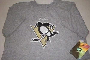 NWT Boys Pittsburgh Penguins Reebok Heather Gray Vintage Look T-Shirt Med 10/12 - Picture 1 of 2