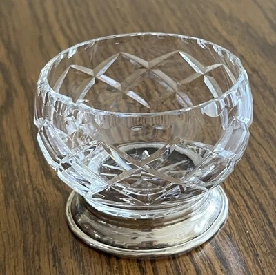 Vintage Cut Crystal Bowl W/ Base  Sterling Silver - Image 1 of 4