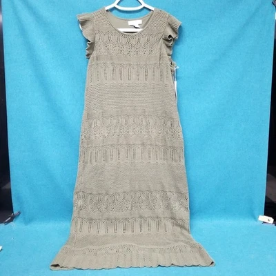 NWT Liz Claiborne Green Ruffle Sleeveless Knit Lined Sheath Dress Women's Sz M - Image 1 of 4