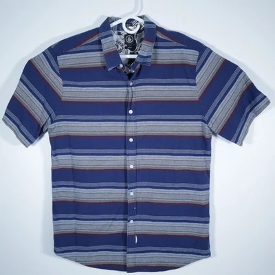 Volcom Mens XXL Slim Fit Button Up Shirt Lightweight Skateboarding Blue - Image 1 of 4