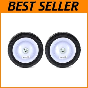 Black 7" Wheel Set for Mowers, Pack of 2 - Picture 1 of 9