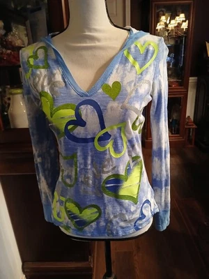 Sudadera con Capucha Justice Multicolor Tie Dye Con Brillo Gráfico Corazones Niñas Talla 16 Foto 1 de 4