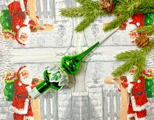 Smaragdgrüner Baumaufsatz - mundgeblasenes Glas - Weihnachtsdekoration Geschenk - Bild 1 von 15