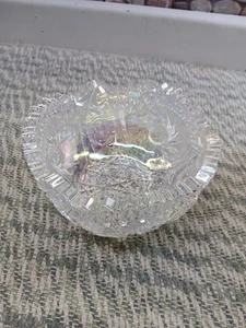 Vintage L E Smith große schwere Karneval Glas 7 1/4" Sägezahn Schüssel schön!! - Bild 1 von 13
