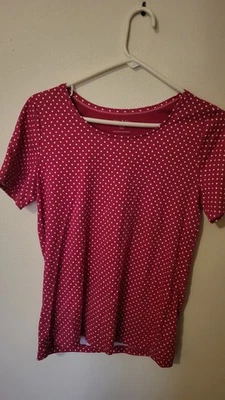 Ciervo Blanco Mujer Talla S 4 6 Rojo Lunares Manga Corta Comodidad Casual Trabajo 25 Foto 1 de 4