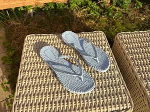 ILSE JACOBSEN - Women's Blue Glittery Flip Flops Shoes - UK Size 8 - Picture 1 of 12