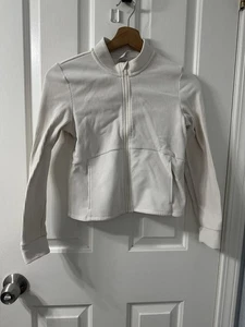 Chaqueta All in Motion Niñas L 10/12 Crema Cremallera Completa Acanalada Calce Ajustado Recortada Blanca - Imagen 1 de 6
