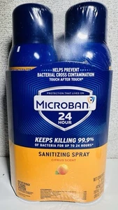 Microban 24 Hour Cleaning Spray Citrus Scent 15 OZ ea. (2 Pack) New - Picture 1 of 5