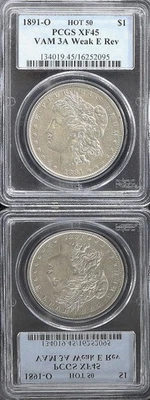 1891 O MORGAN SILVER DOLLAR ~ PCGS XF 45 ~ LATE VAM 3a1 / EARLY VAM 3a2 ~ HOT 50 - Image 1 of 4