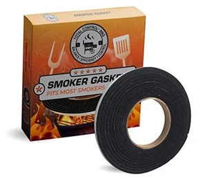 1/2 x 1/8 Black Hi Temp BBQ smoker Gasket Self Stick15 ft LavaLock - Picture 1 of 7