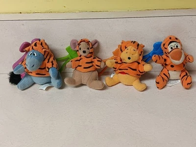 VTG Disney Winnie the Pooh Friends The Tigger Movie Plush Backpack Clips Lot 4 - Image 1 of 2