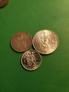 3 Silver Netherlands Coins BU .73 OZ - Picture 1 of 2