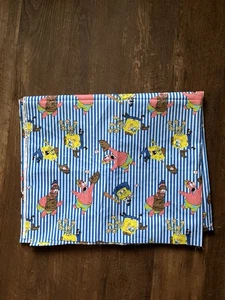 Vintage 2003 Spongebob Patrick Baseball Gestreifter Baumwollstoff Viacom 2 Yards - Bild 1 von 3