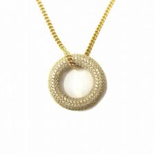 Jil Sander Ring Motif Necklace Accessory T Bar Rhinestone Bijou Gold Womens Used