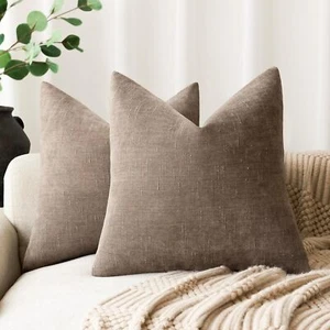 2pcs Soft Throw Decorative Pillow Covers Square Accent Solid Cushion Cover20x20" - Picture 1 of 7