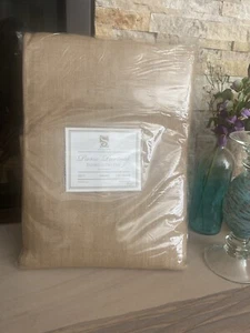 NEW 120” Round Natural Brown Passe Partout Collection Table Skirt 100% Burlap - Picture 1 of 4