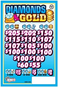 NEW pull tickets DIAMONDS & GOLD - Instant Tabs - Picture 1 of 3