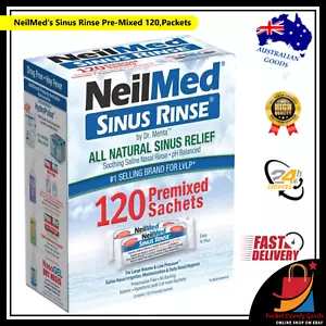 NeilMed Sinus Rinse Refill 120 Premixed Sachets Soothing Saline Nasal Rinse - Picture 1 of 5