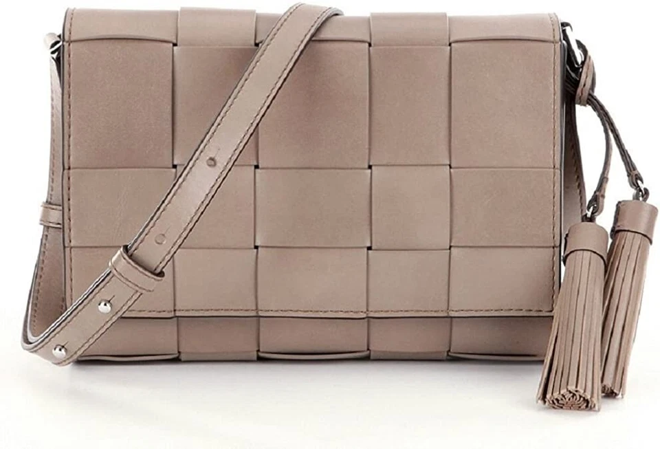 Bolso Mensajero Michael Kors Vivian Para Mujer Tejido con Borlas Mediano Dune Oscuro Foto 1 de 1