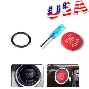 Engine Carbon Fiber For BMW E90/E92 E93 328i Start Stop Button+Ring Sticker Fits - Picture 1 of 11