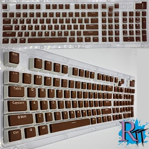 104Pcs Brown Pudding Full Size PBT Double Shot Keycaps LED Mechanical Keyboard - Picture 1 of 4