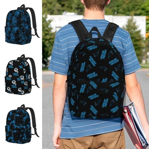 Carolina Panthers Outdoor Sports Backpack Lightweight Student Backpack 15in Cover