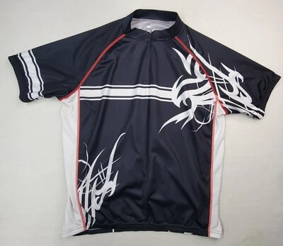 Primal Cycling Jersey Adult 2XL XXL Black Red 1/2 Zip 100% Polyester Pockets - Image 1 of 4