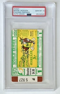 Reggie Jackson Autograph Signed 1973 World Series Ticket w/ 73 WS MVP PSA 10 Aut - Picture 1 of 2