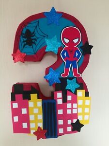 SPIDERMAN PINATA, SUPER HERO BIRTHDAY PARTY, SPIDERMAN PARTY SPIDERMAN NUMBER 3 