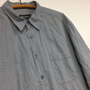 Eddie Bauer Check White Button Up Shirt Mens Size XL Long Sleeve [20]