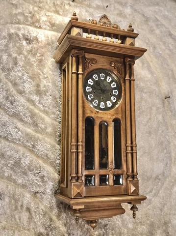 GAZO SAN MARCOS STRIKE CLOCK,TRIPLE CHIME,CARVING PENDULUM,SOLID WALNUT CASE Cover