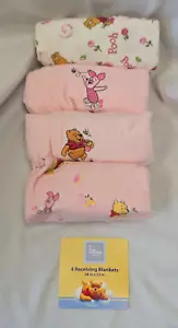 Lotto COPERTA RICEZIONE FLANELLA Pooh classica fascia Winnie rosa ragazza maialino - Foto 1 di 3