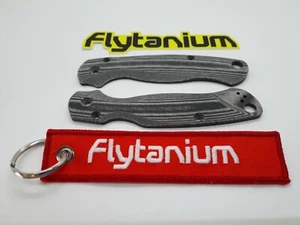 Flytanium Lotus Scales Black Linen Micarta for Spyderco Paramilitary 2 Knife - Picture 1 of 2