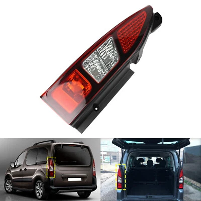 For Peugeot Partner Van MK2 Tepee 2012-18 Left Rear Tail Light Cover Red & Clear - Image 1 of 4