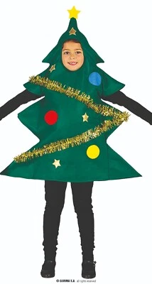 Childs Christmas Tree Fancy Dress Costume Xmas Tree Unisex Kids Outfit New fg - Image 1 of 4