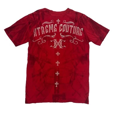Camiseta Xtreme Couture Affliction Roja Tie Dye Logo Para Hombre S Foto 1 de 4