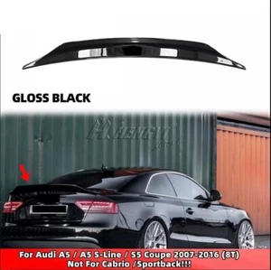 PER AUDI A5 S5 COUPE 8T 2007-2016 SPOILER POSTERIORE BAULE ABS LOOK NERO LUCIDO - Imagen 1 de 5