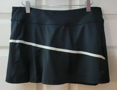 Head Black with White Trim Pleated Flared Tennis Skorts Size L - Image 1 of 4