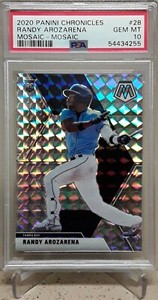 2020 Panini Chronicles Mosaic RANDY AROZARENA Rookie Silver Mosaic Prizm PSA 10