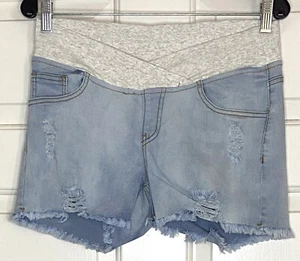 V VOCNI Denim Umstandsshorts indigoblau Mom Quaste Secret Underbelly Medium - Bild 1 von 3
