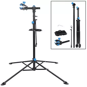 Adjustable Bike Repair Stand Folding Bicycle Maintenance Rack with Tool Tray - Picture 1 of 18