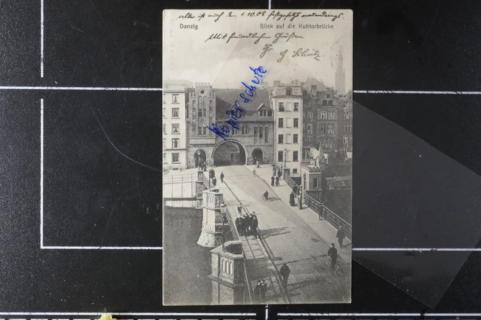 AK Danzig Langfuhr Gdansk Pommern 1924 Stadtpost 10 Pf. Kuhtorbrücke bel. Häuser - Bild 1 von 2